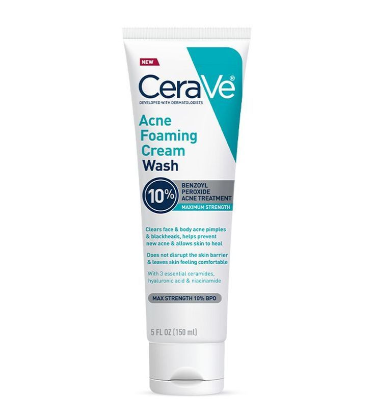 CERAVE ACNE FOAMING CREAM CLEANSER BENZOYL PEROXIDE 10%